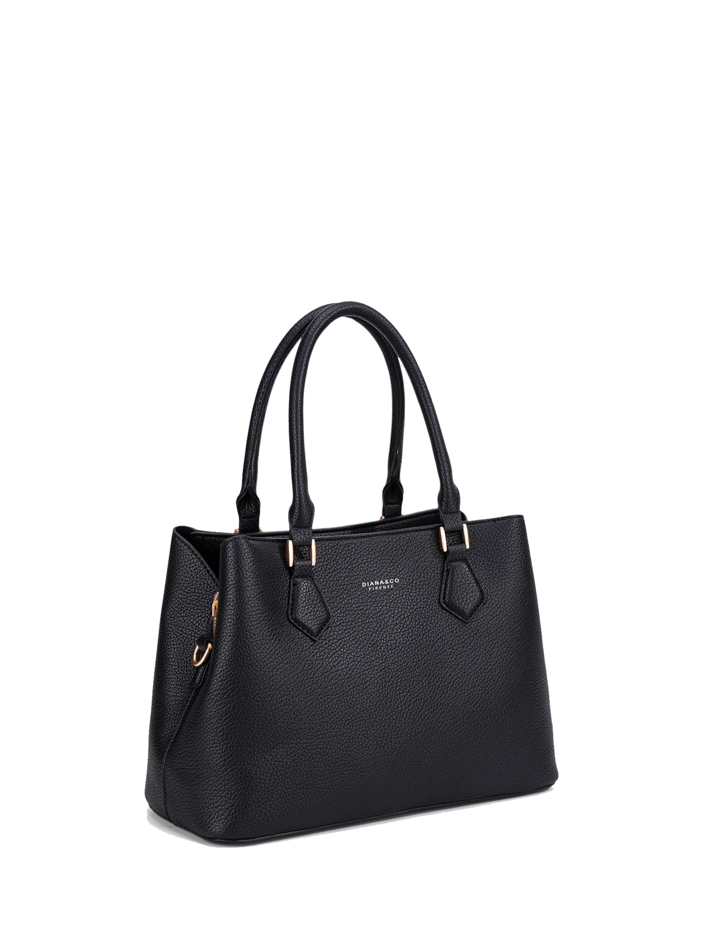 Borsa a mano 'Borsa a Mano Donna Vegan Leather con Tracolla Rimovibile - Diana&Co' di Diana&Co. in nero
