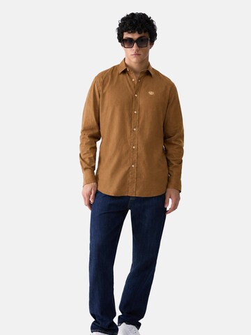 Liu Jo Koszulka 'LIU JO UOMO CAMICIA LONGLINO CAMICIA' w kolorze brązowy