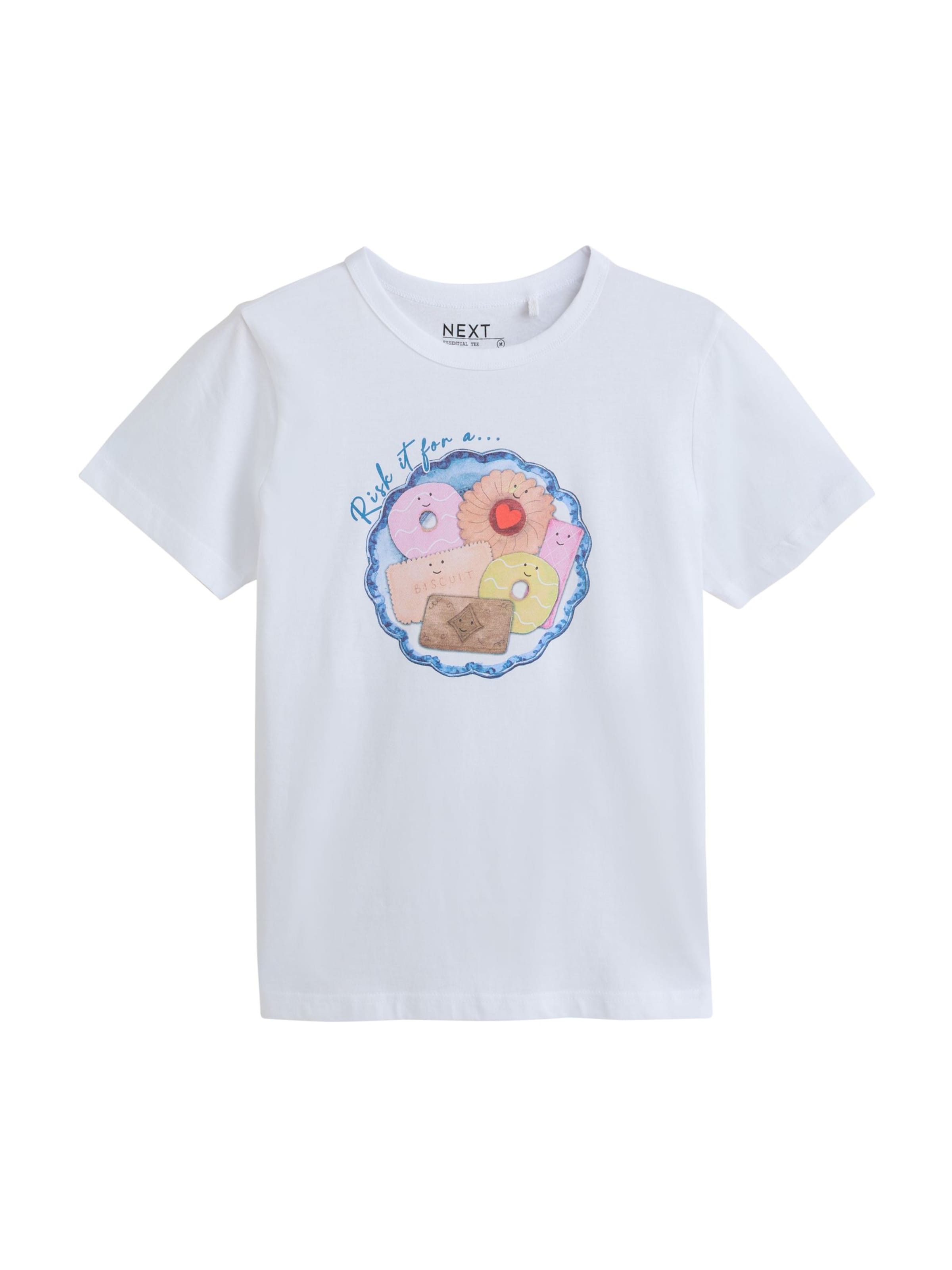 Next T-Shirt 'Biscuit' in Weiß: Vorderseite