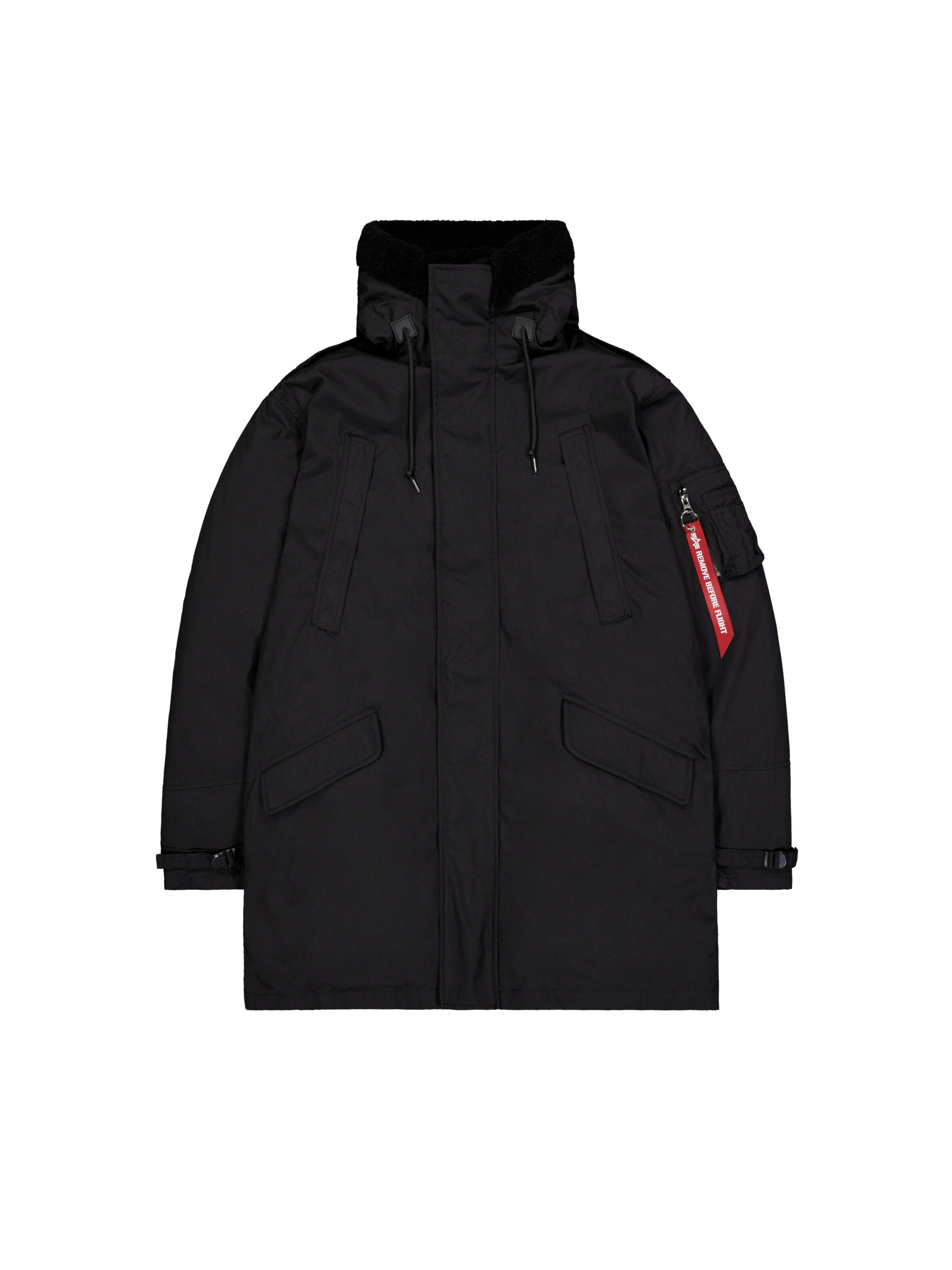 ALPHA INDUSTRIES Winter Parka 'B-11' in Black: front
