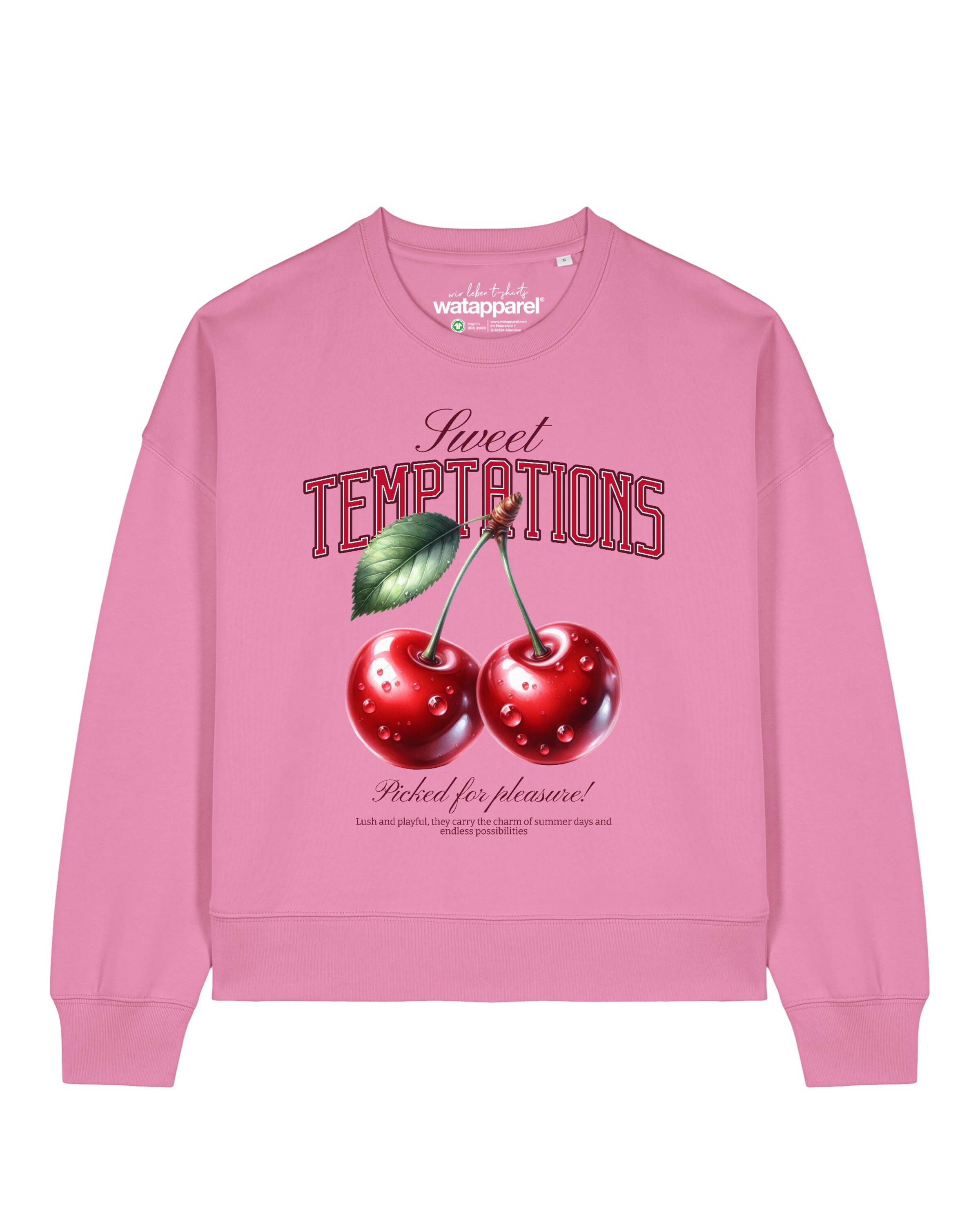 Sweat-shirt 'Sweet Temptations' Watapparel en rose : devant