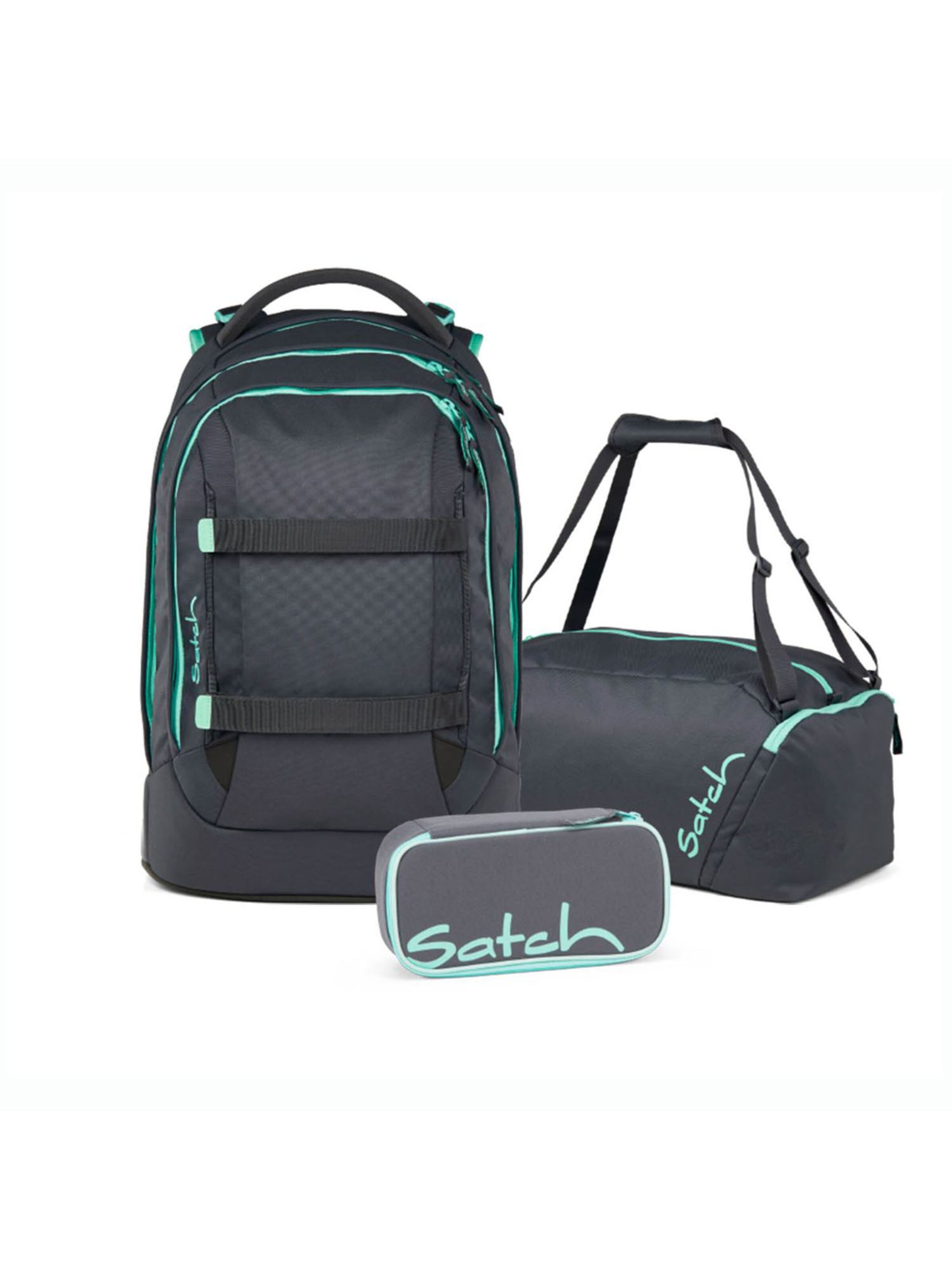 Satch Backpack 'Pack Schulrucksack Set 3tlg' in Grey: front