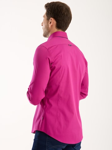 Slim fit Camicia 'Donatello Iconic Poplin Stretch Man Shirt Red' di 7Camicie in lilla