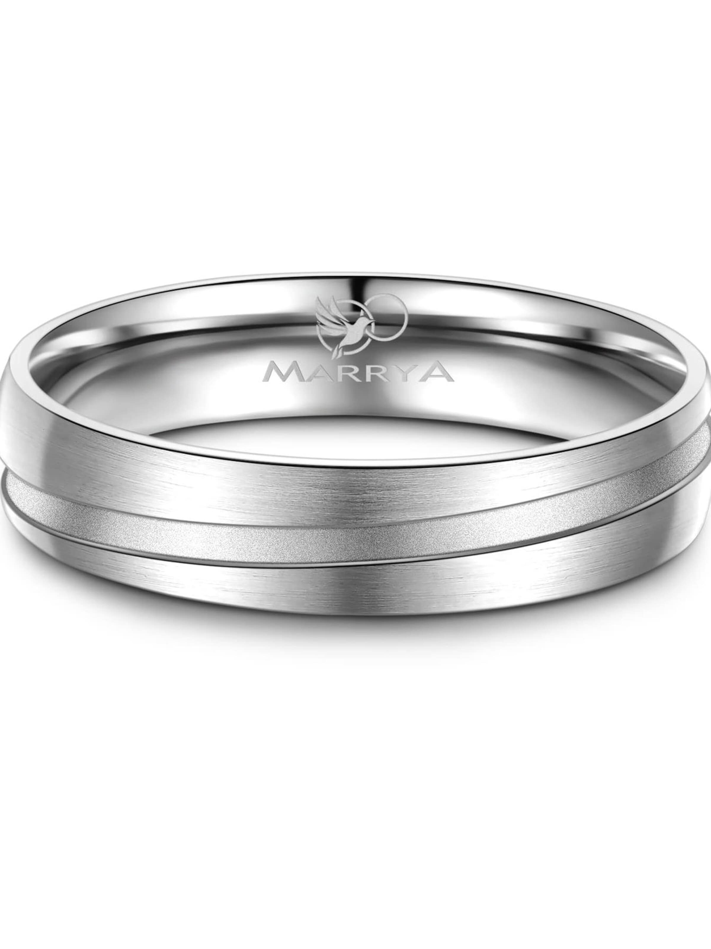 MARRYA Ring 'MARRYA ES-07 Ehering aus Edelstahl – Silberfarben' in Grijs