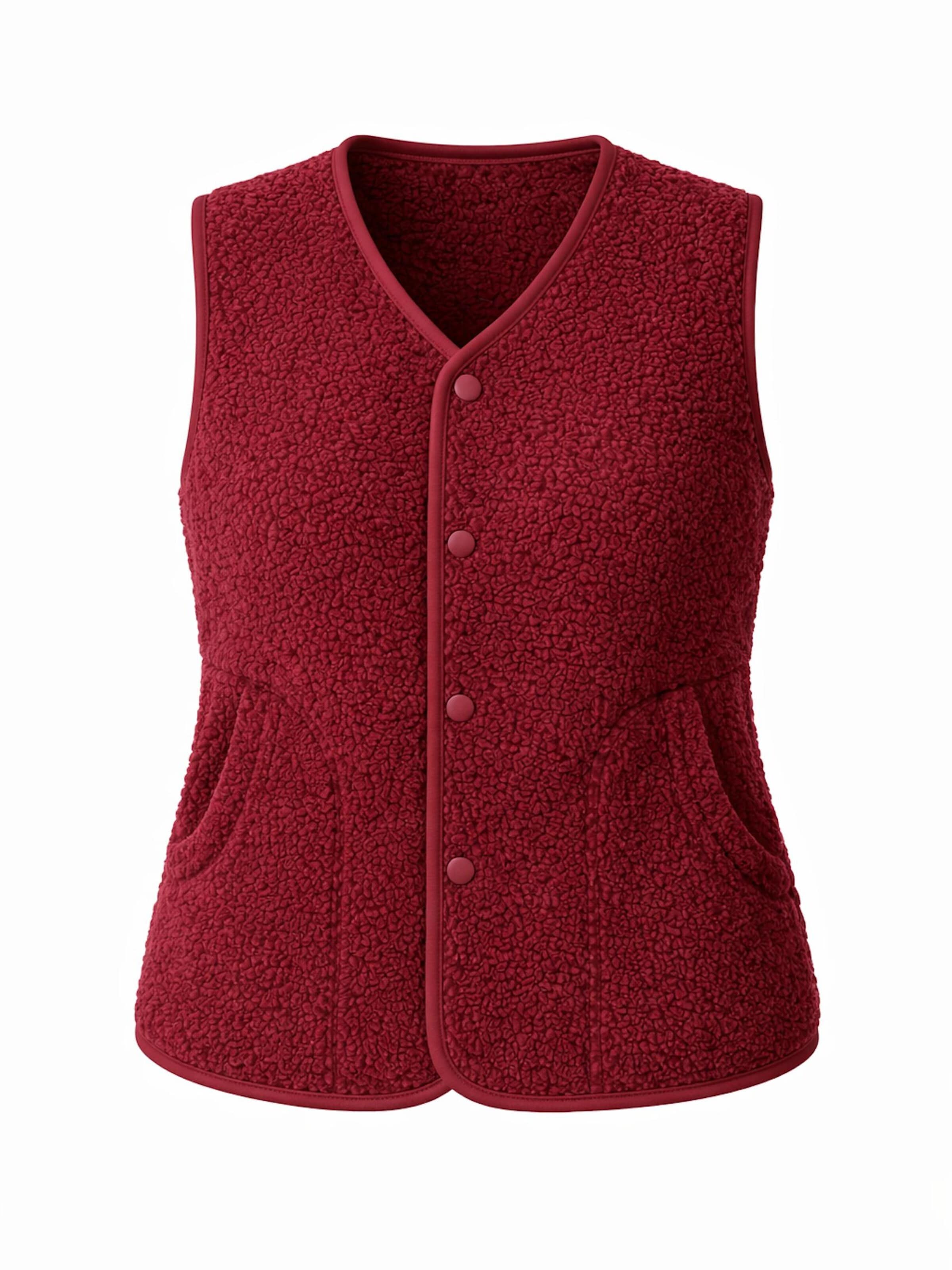 Worldclassca Weste 'Damen Kurze Kuschel Weste'‌‌‌‌‌‌‌‌ in Rot: Vorderseite