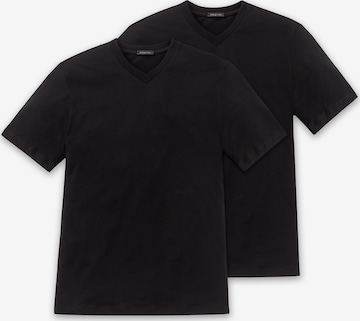 SCHIESSER - Camiseta térmica en negro: frente