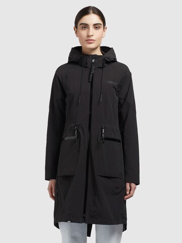 Manteau mi-saison khujo en noir : devant