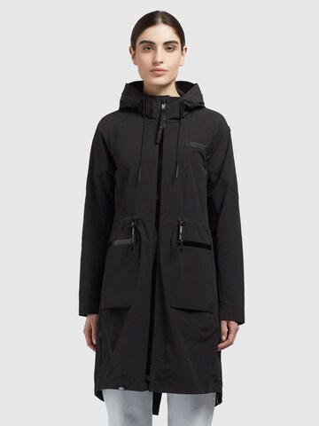 Parka di mezza stagione di khujo in nero: frontale