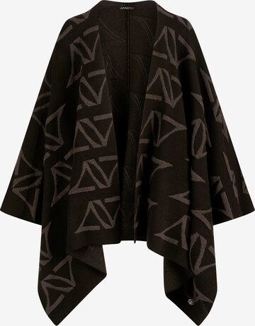 APART Poncho Poncho- Cape im Interlook- knit aus einer soften Viskose- Mischung mit Kaschmir und allover eingestricktem 3D Apart Logo in Schwarz: predná strana