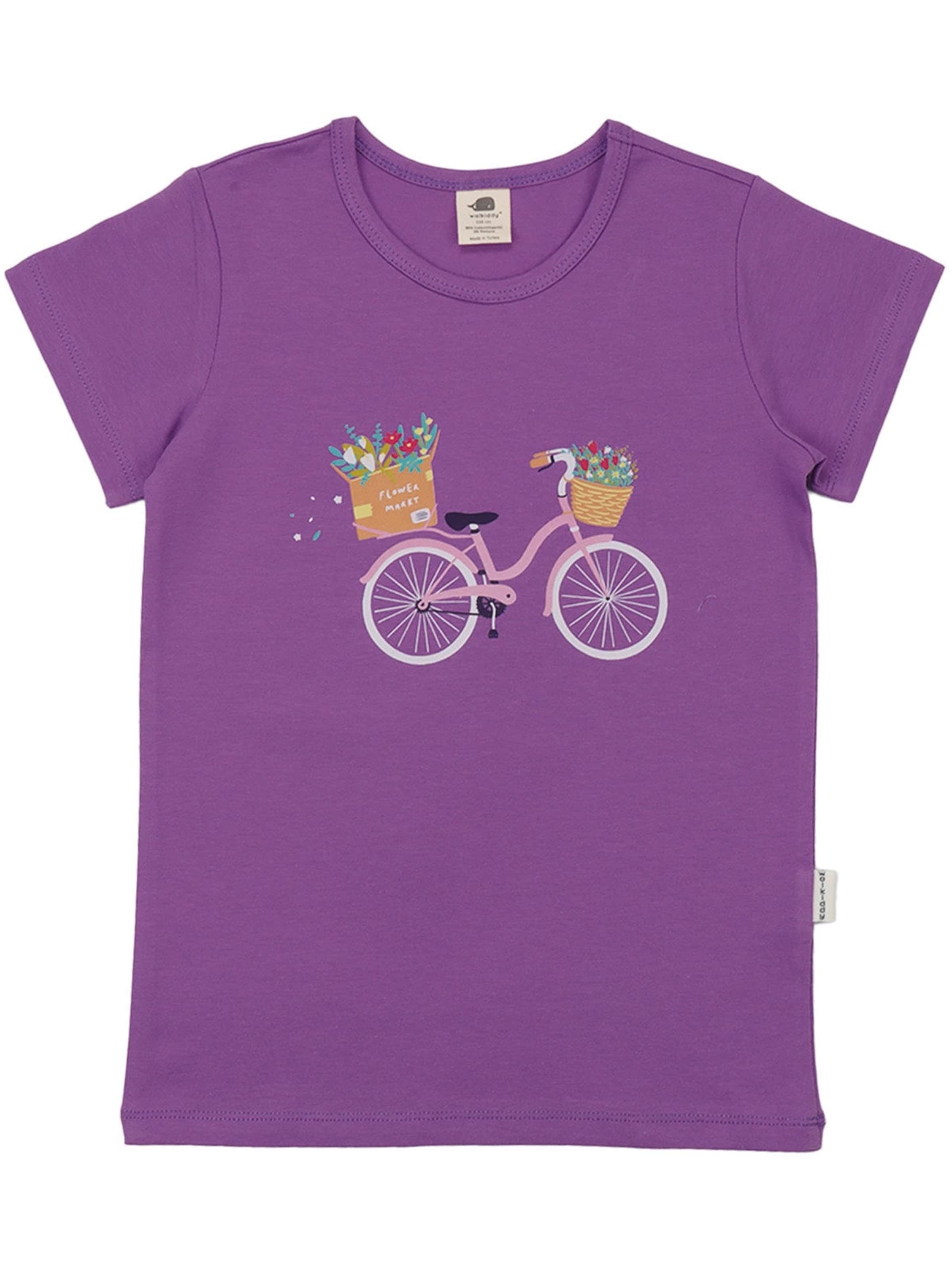 Walkiddy Shirt 'Walkiddy - Flower Garden' in Lila: Vorderseite