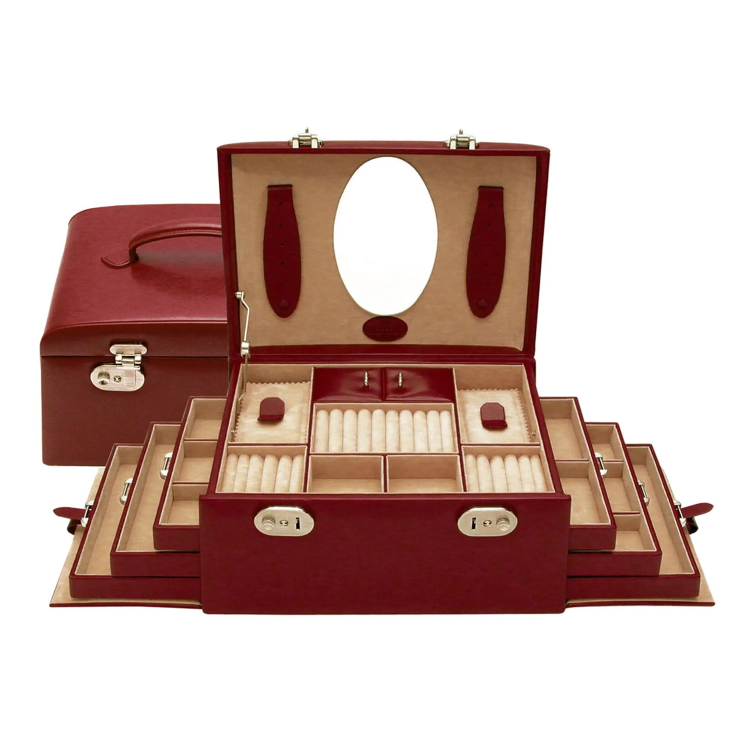 WINDROSE Sieraden-bewaring 'Merino' in Rood