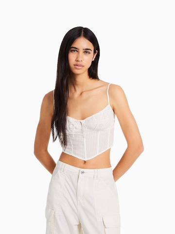 Bershka Top in White: front