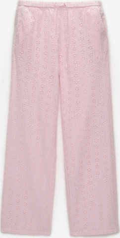 Pull&Bear Normalny krój Spodnie w kolorze różowy: przód