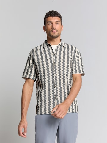 No Excess Regular fit Overhemd in Beige: voorkant