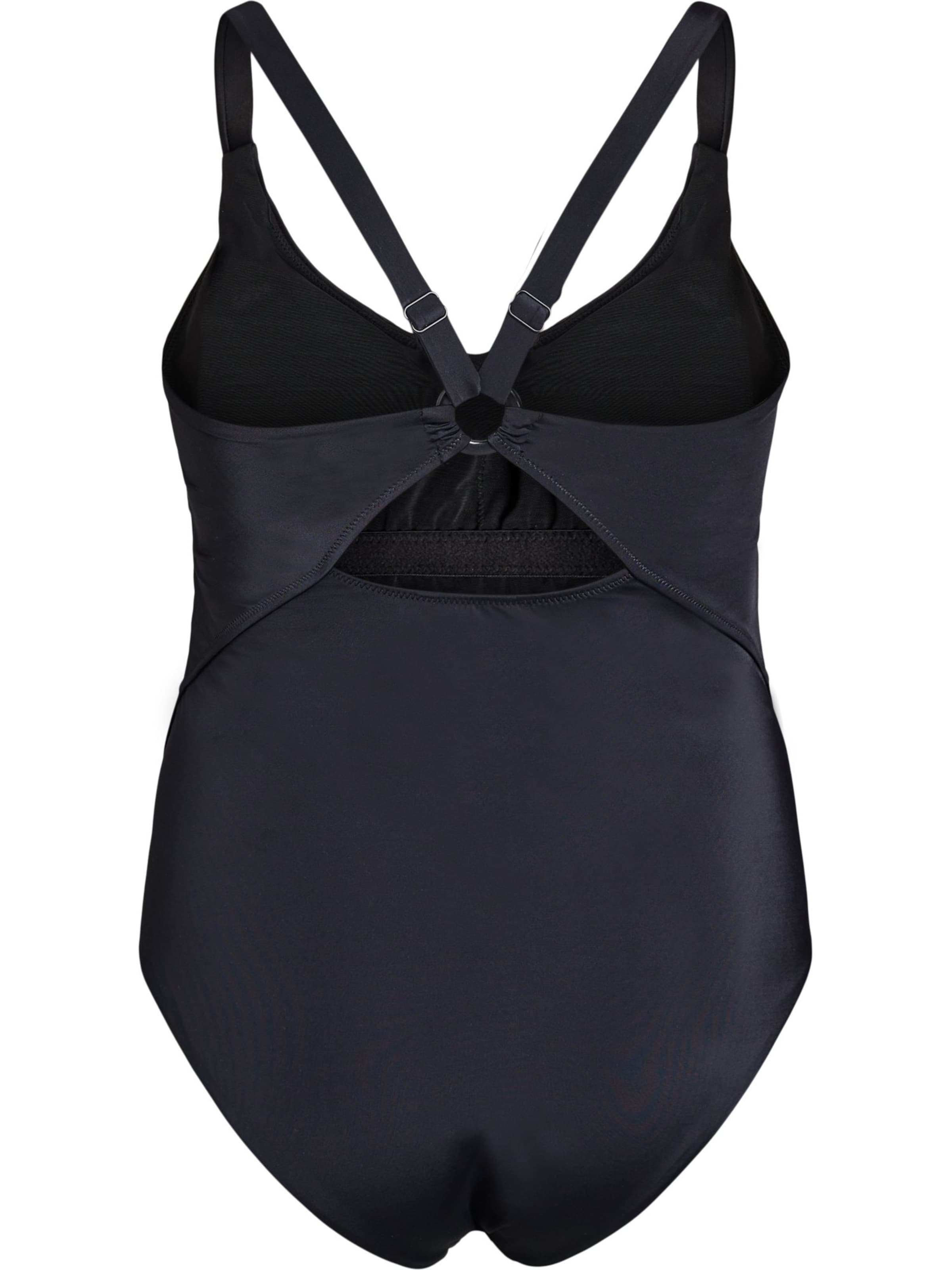 Swim by Zizzi Bandeau Swimsuit 'Smilla' in Black
