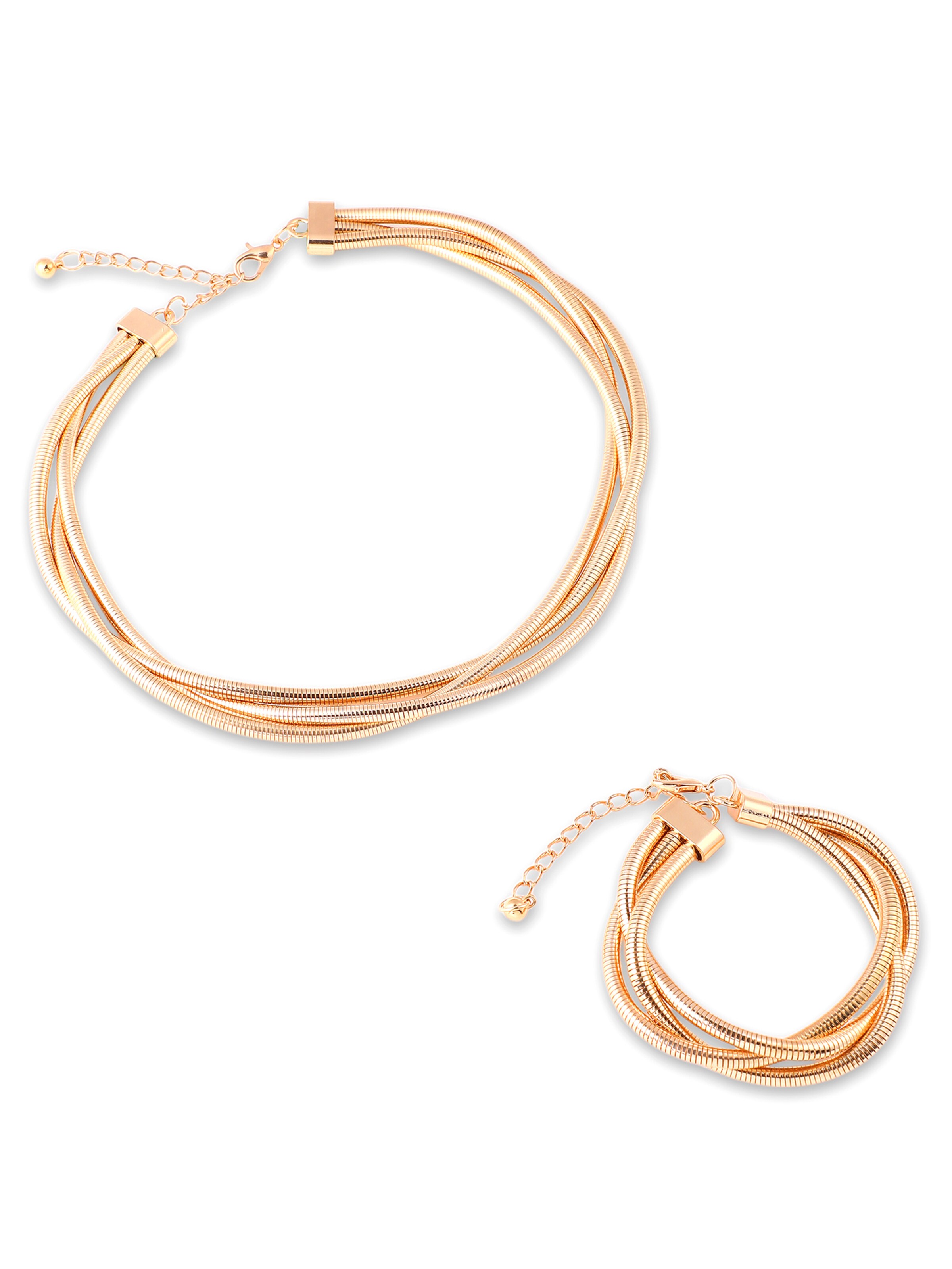 SOHI Zestaw biżuterii 'Tiffiny' w kolorze złoty: przód