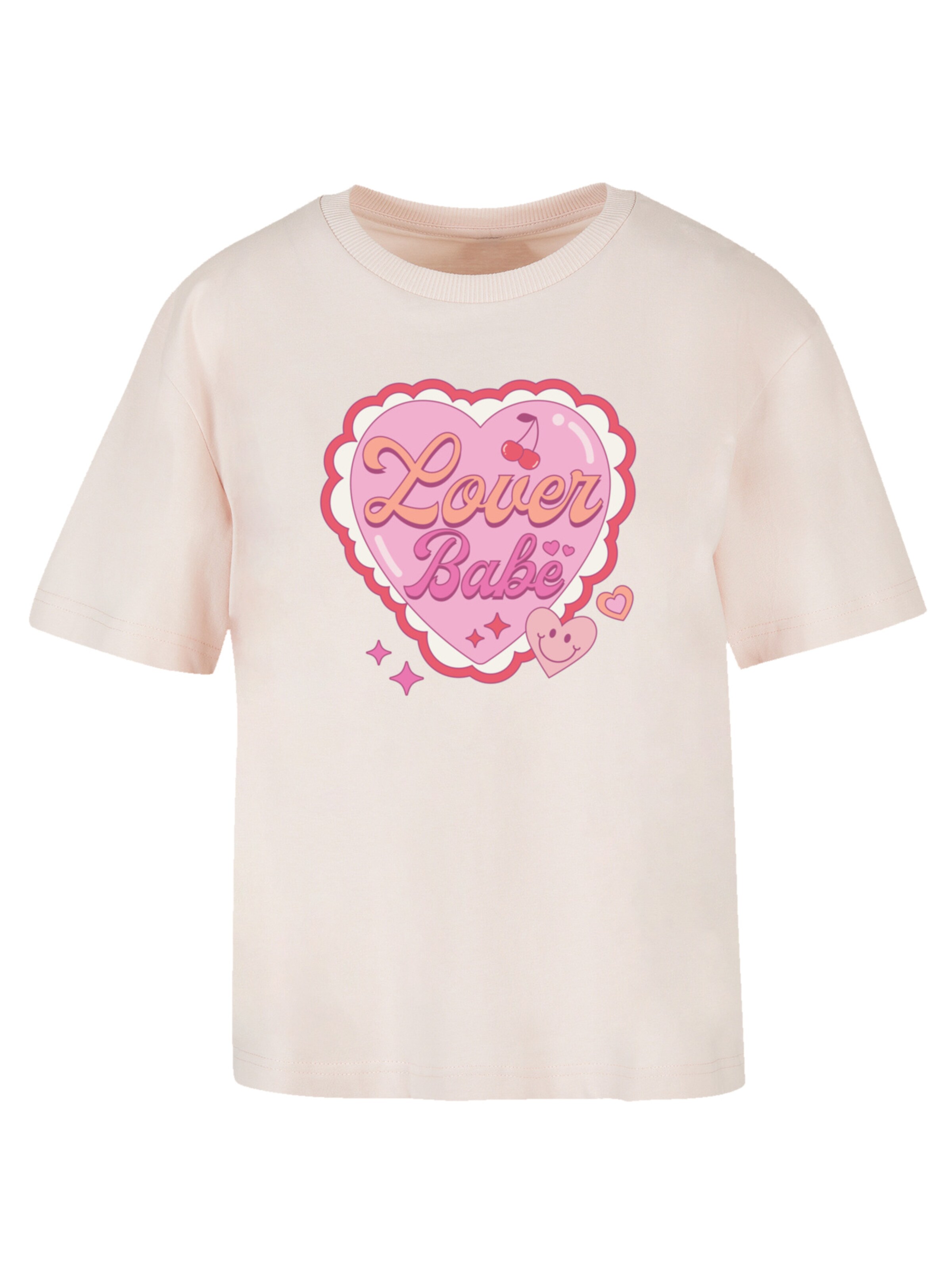 T-shirt 'Lover Babe Valentinstag' F4NT4STIC en rose : devant