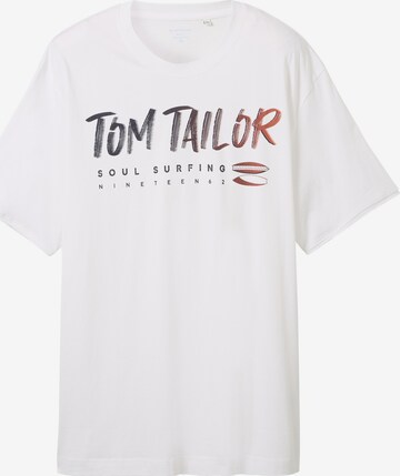 TOM TAILOR Men + Shirt in Wit: voorkant