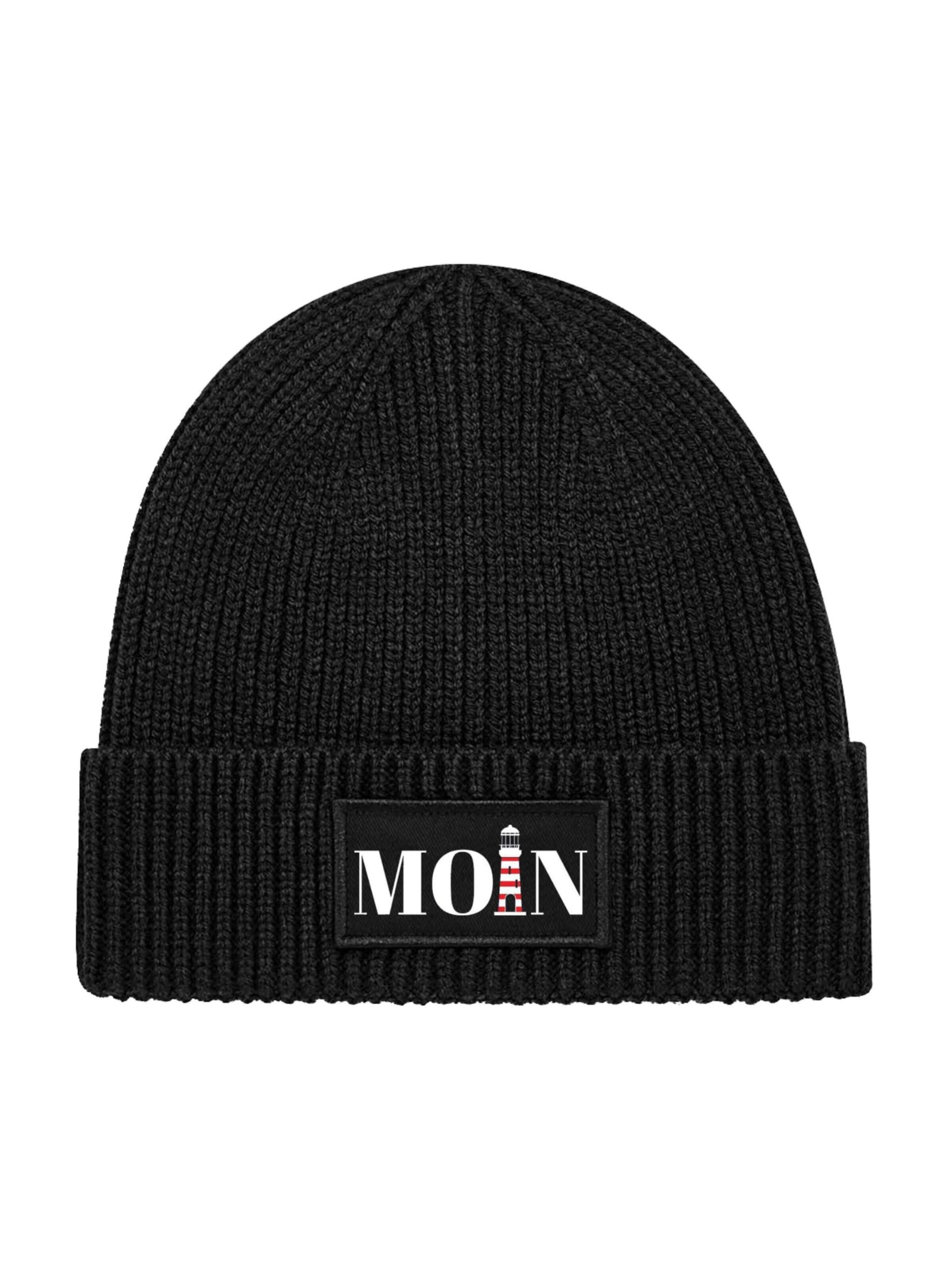 Youth Designz Beanie 'Moin Leuchtturm' in Black: front