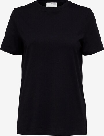 T-shirt 'MY ESSENTIAL' SELECTED FEMME en noir : devant