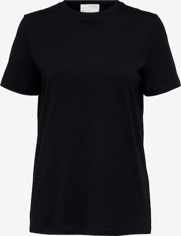 SELECTED FEMME - Camiseta 'MY ESSENTIAL' en negro: frente