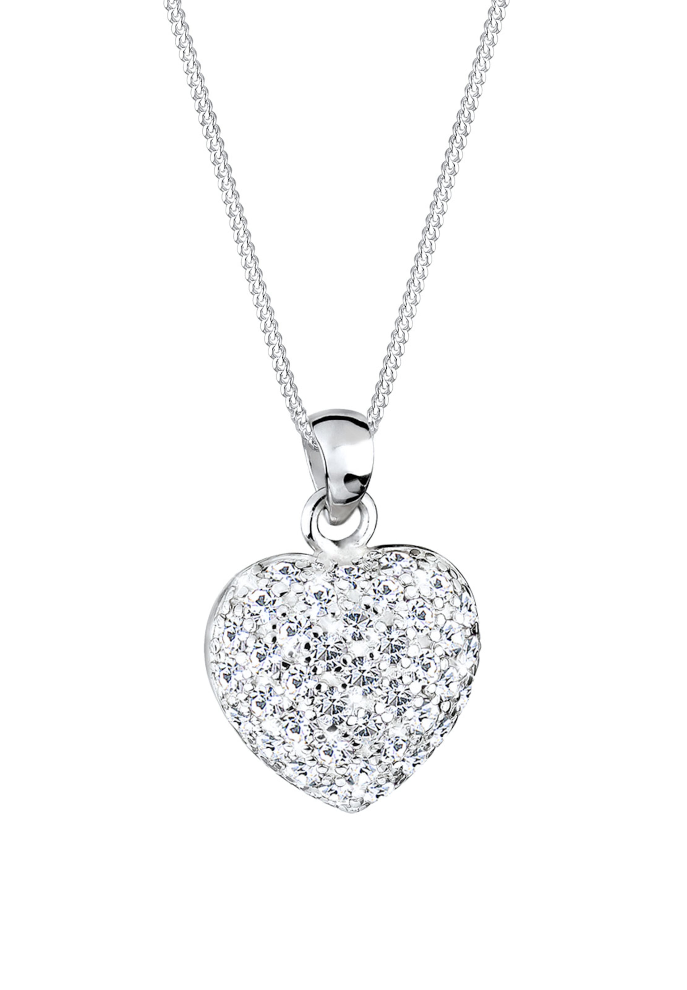 ELLI Ketting 'Herz' in Zilver: voorkant