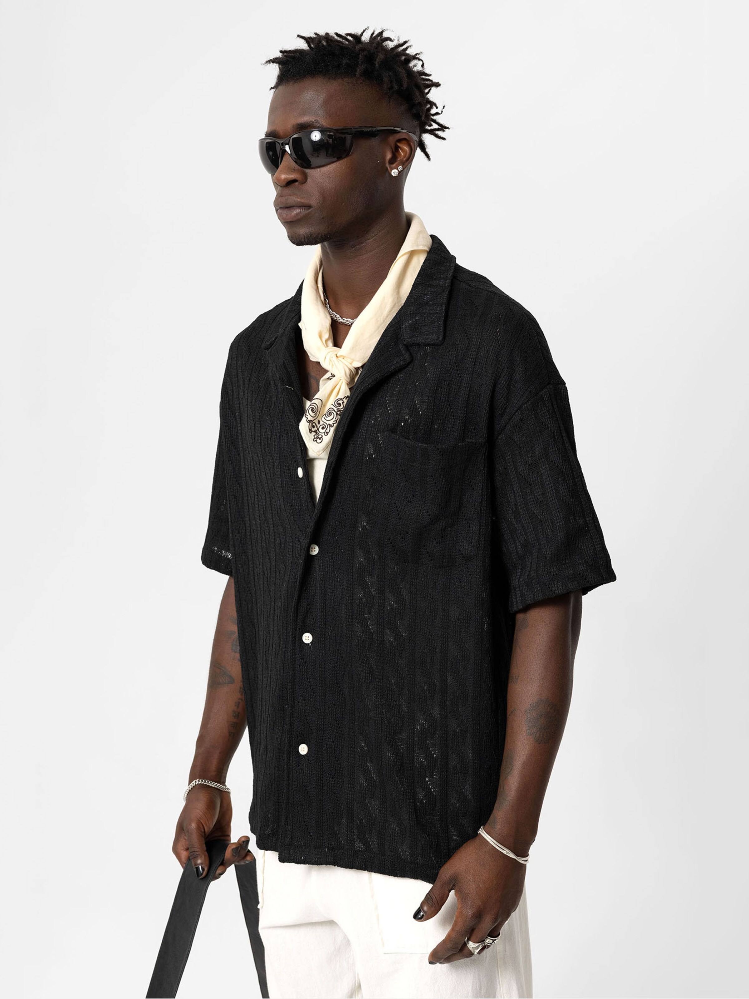 VAMOS CLO Comfort fit Overhemd in Zwart