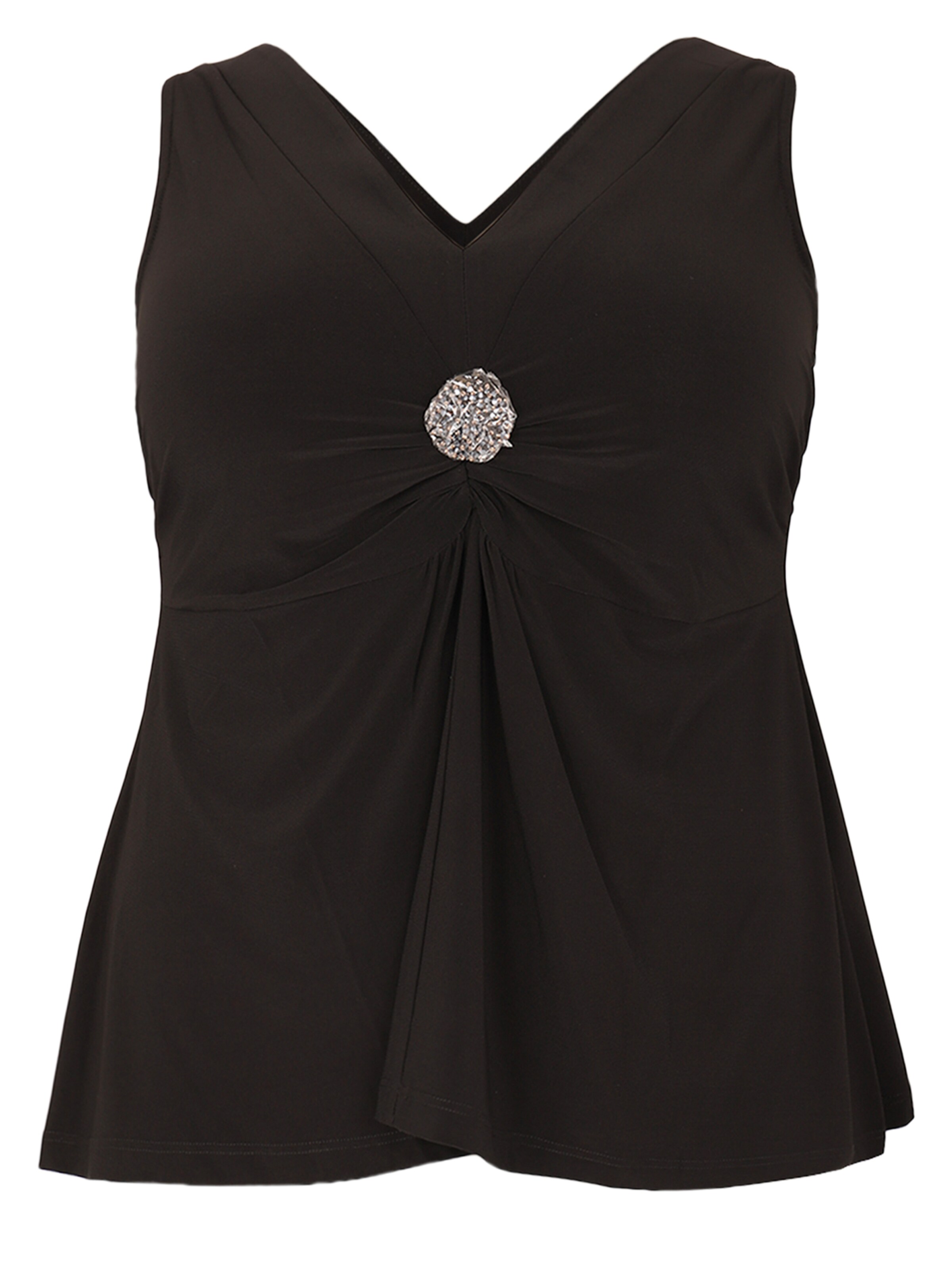 YOEK Top in Zwart: voorkant