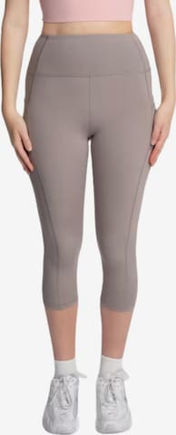 mymotus Skinny Sports trousers 'mymotus® Ladies 3/4 length legging with side pockets, satelite/kit RW51' in Beige: front