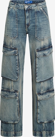 mėlyna KARL LAGERFELD JEANS Laisvas Darbinio stiliaus džinsai: priekis