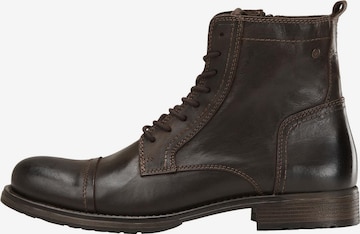JACK & JONES Lace-Up Boots 'Russel' in Brown: front