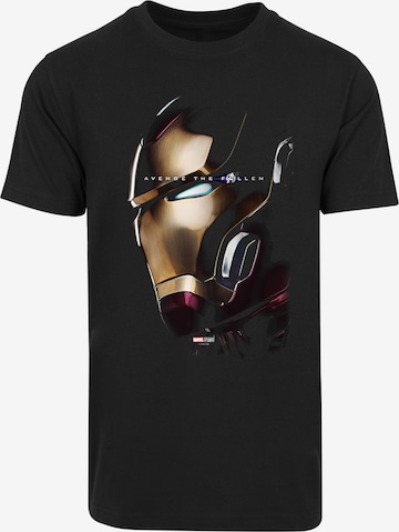 F4NT4STIC Shirt 'Marvel Avengers Endgame Iron Man Helm' in Zwart: voorkant