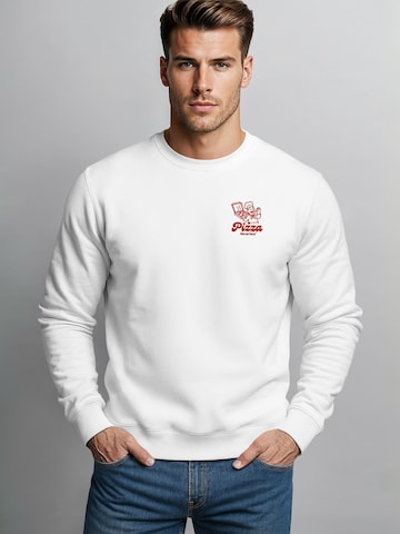 Neverless Sweatshirt 'Pizza Lovers Club' in White