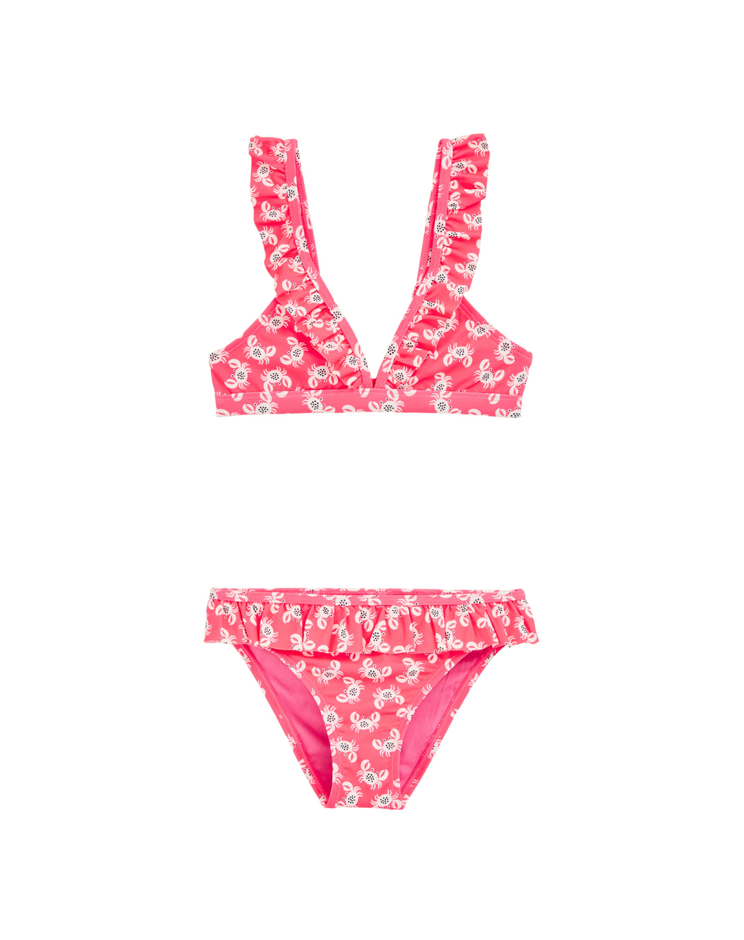WE Fashion Сутиен с триъгълни чашки Бански тип бикини в розово: отпред
