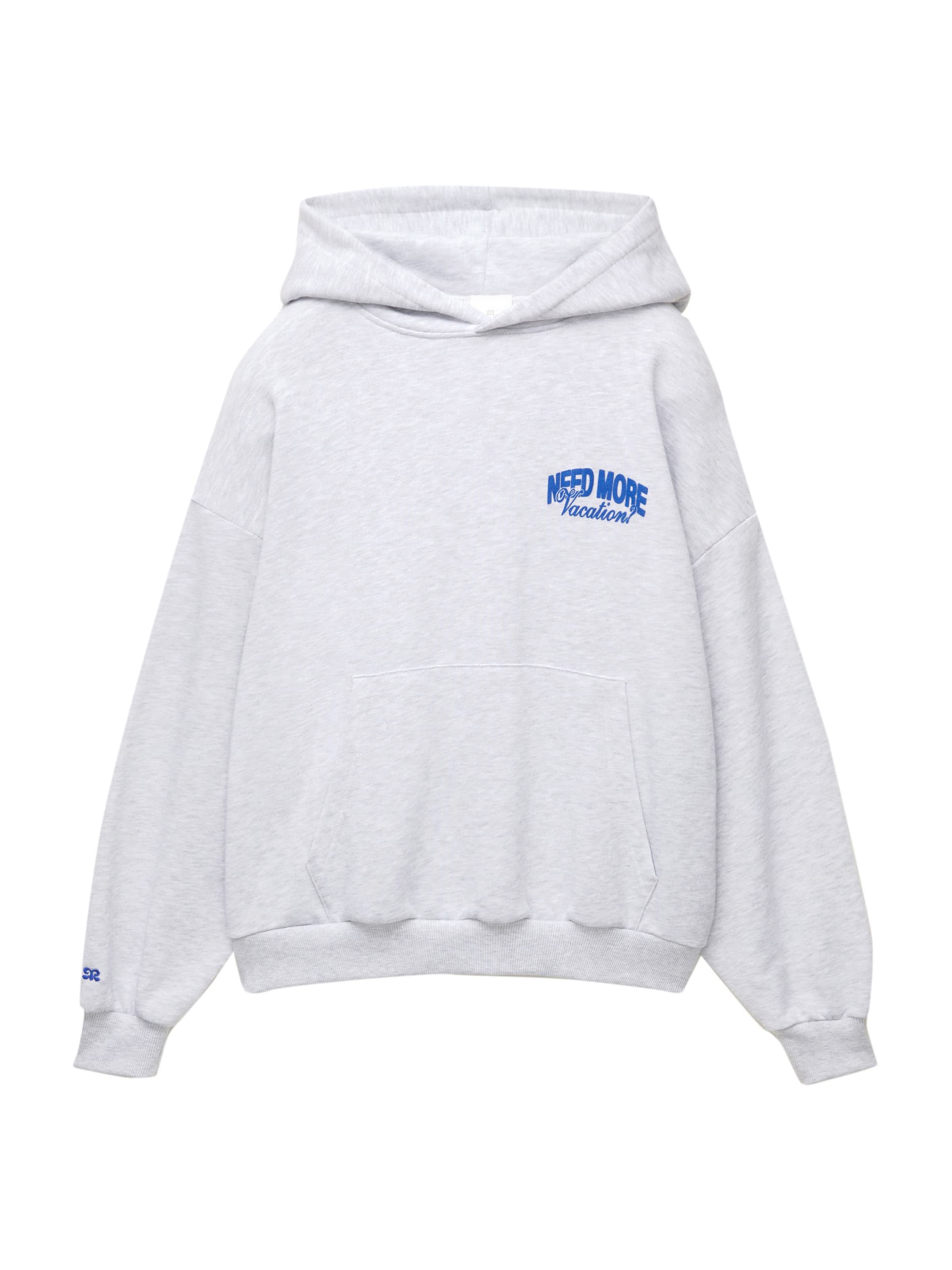 Pull&Bear Mikina 'PACIFIC VACATIONS' - modrá / světle šedá, Produkt