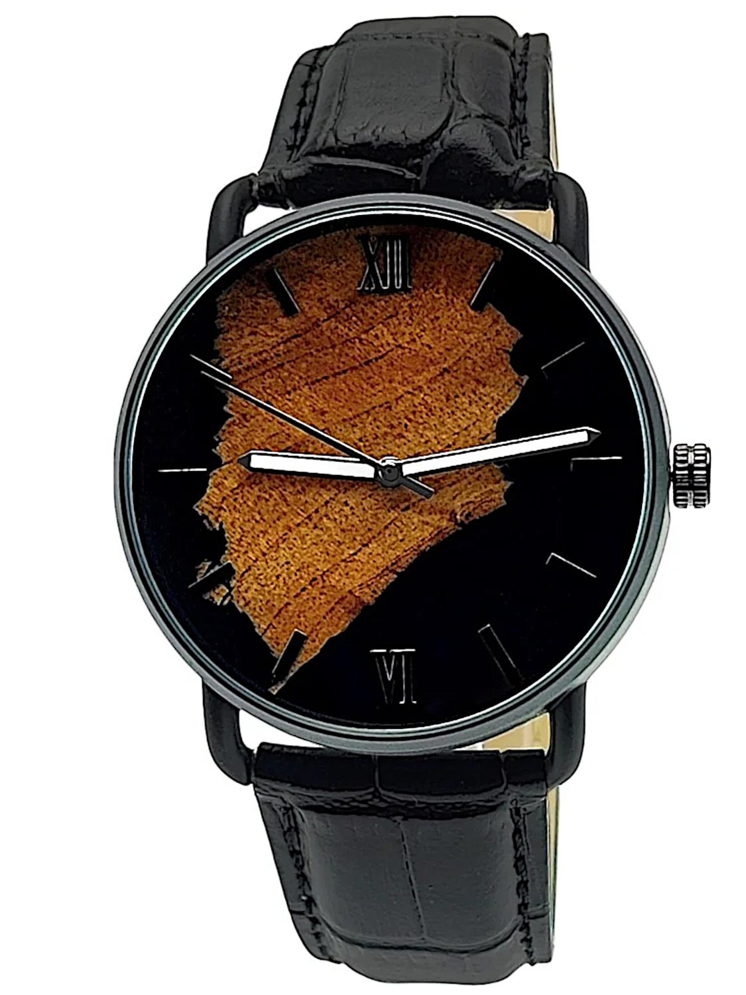 Holzwerk - Reloj analógico 'DREBKAU' en negro: frente