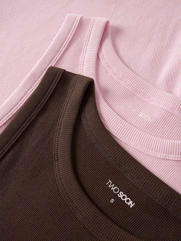 TWO SOON Нательная майка в Коричневый