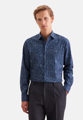 Coupe slim Chemise SEIDENSTICKER en bleu : devant