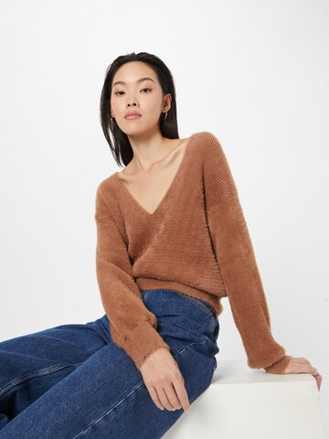 TOM TAILOR DENIM Sweater in Brown