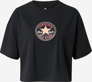 CONVERSE - Camiseta en negro: frente