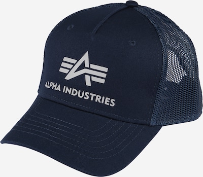 ALPHA INDUSTRIES Шапка с козирка в нейви синьо / бяло, Преглед на продукта