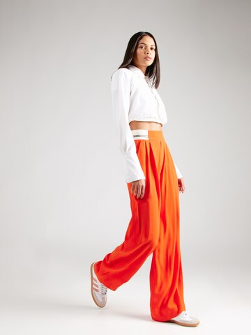 BOGNER Wide leg Pleat-front trousers 'Jacky' in Red