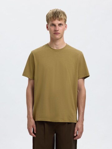 T-Shirt 'SLHASPEN' SELECTED en vert : devant