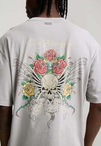 Ed Hardy Футболка 'Skull Rose' в Серый