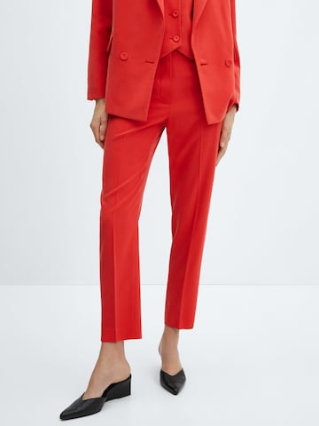MANGO Regular Pleated Pants 'TEMPO' in Red