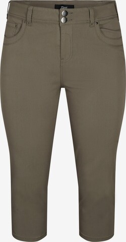 Pantalon 'VGRETHA' Zizzi en vert : devant