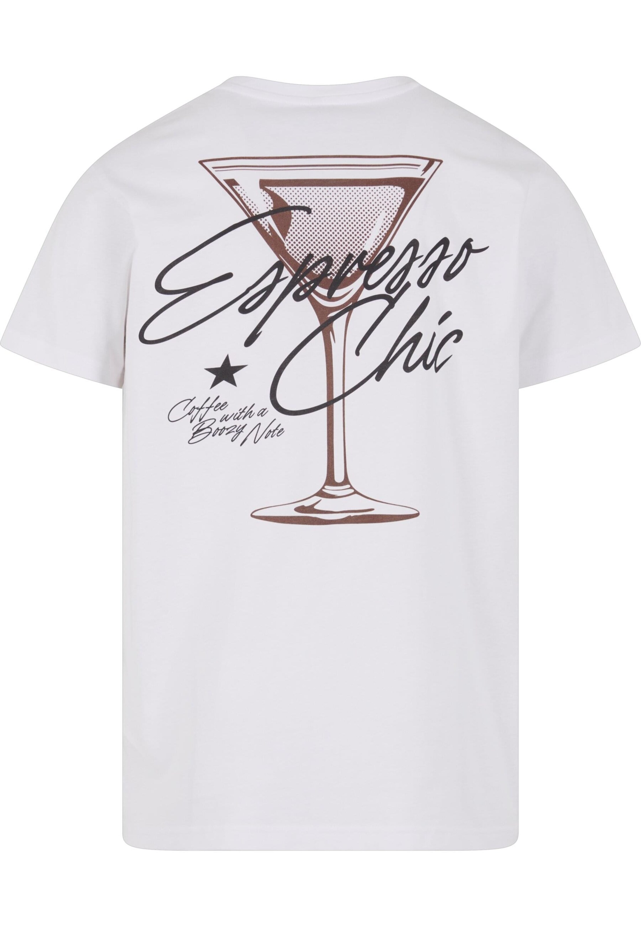 Mister Tee Shirt 'The Espresso Chic' in Wit