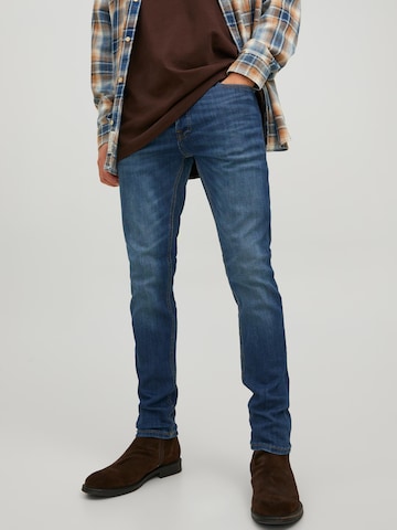 Coupe slim Jean 'GLENN' JACK & JONES en bleu : devant