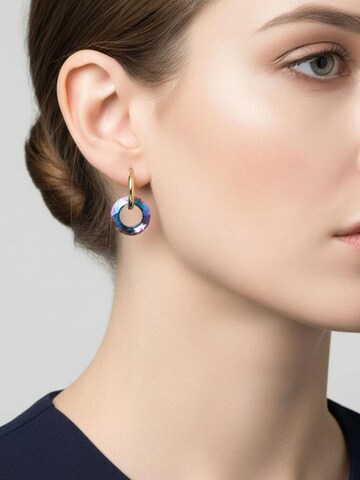 Sergio Engel Oorbellen 'Cosmic Ohrring 05 Vergoldete Hoops mit Kristallcharms' in Roze: voorkant