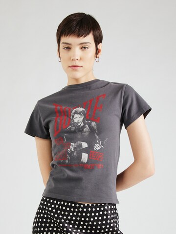 TOPSHOP Shirt 'David Bowie' in Grijs: voorkant